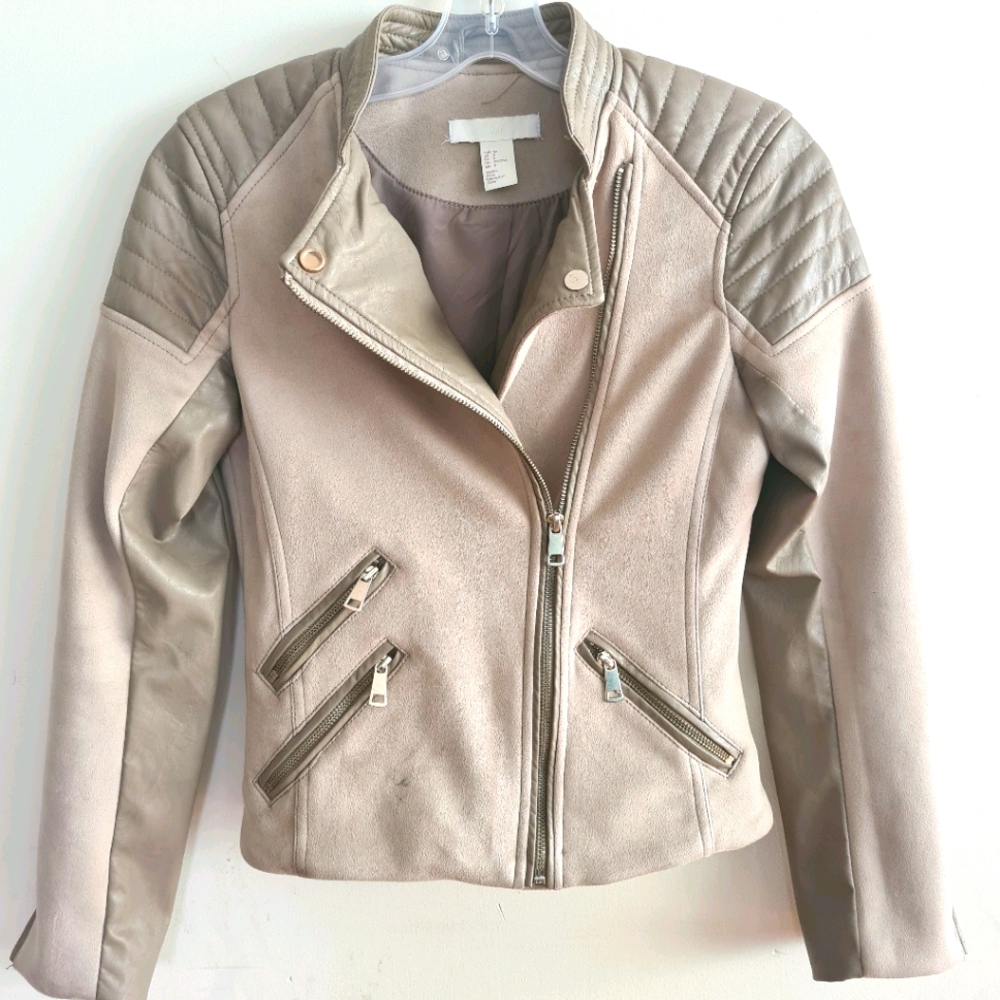 Suede & leather spring jacket